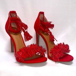 Mossimo Red Fringe Gladiator Heels